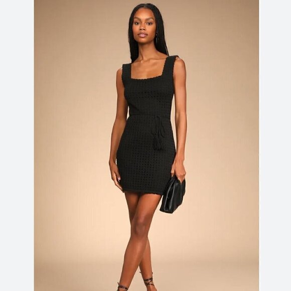 Free and Breezy Black Knit Mini Sweater Dress - Size XS - Picture 1 of 7